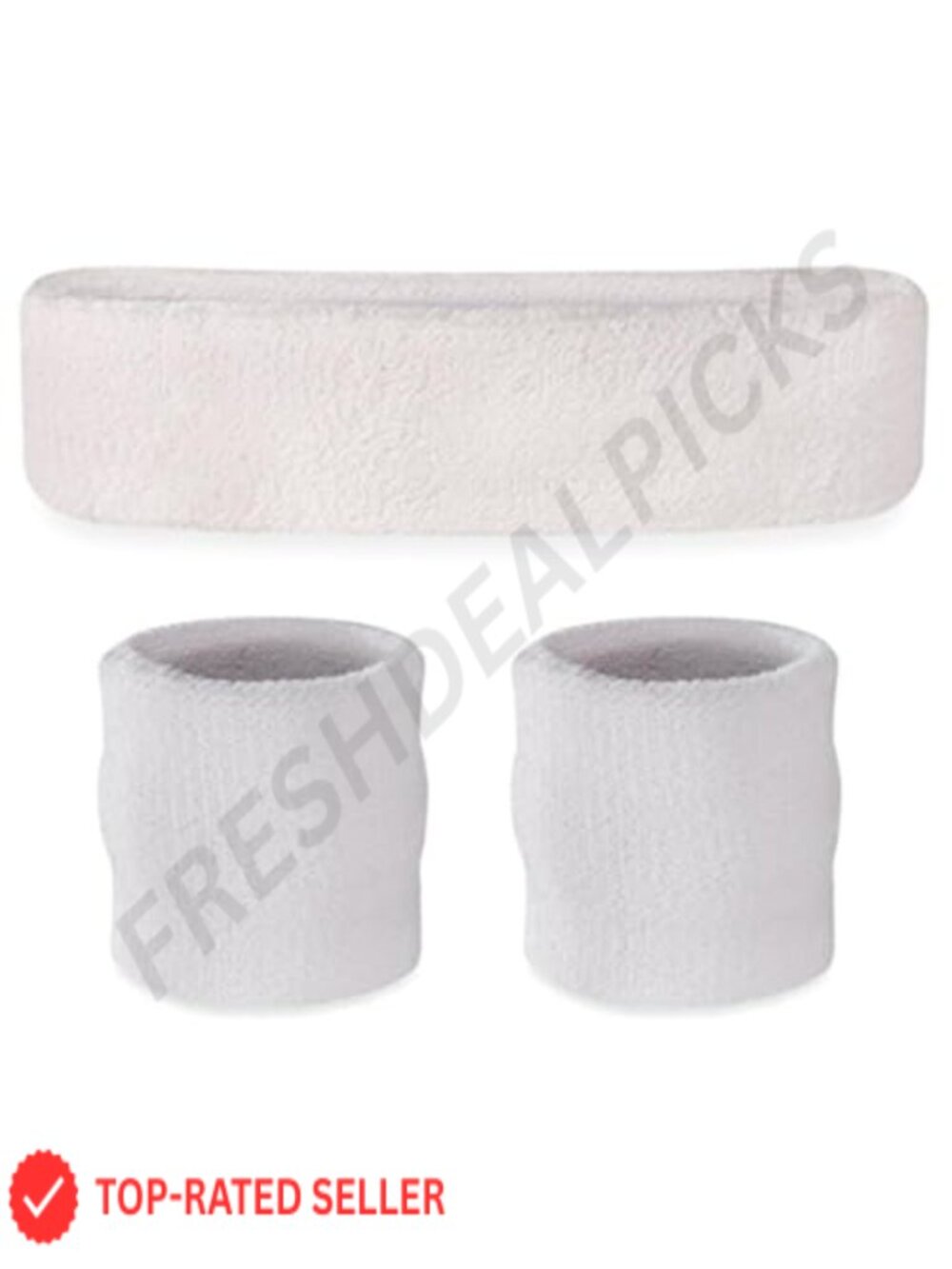 Unisex Terry Cloth Sweatband Set Moisture Wicking Headband Wristbands